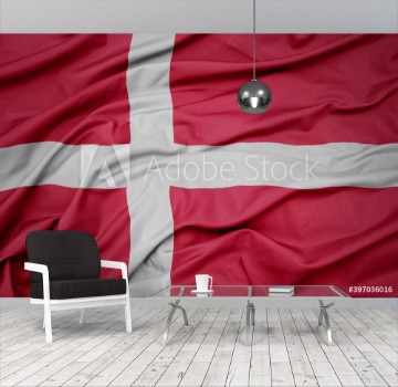 Picture of Waving colorful national flag of denmark